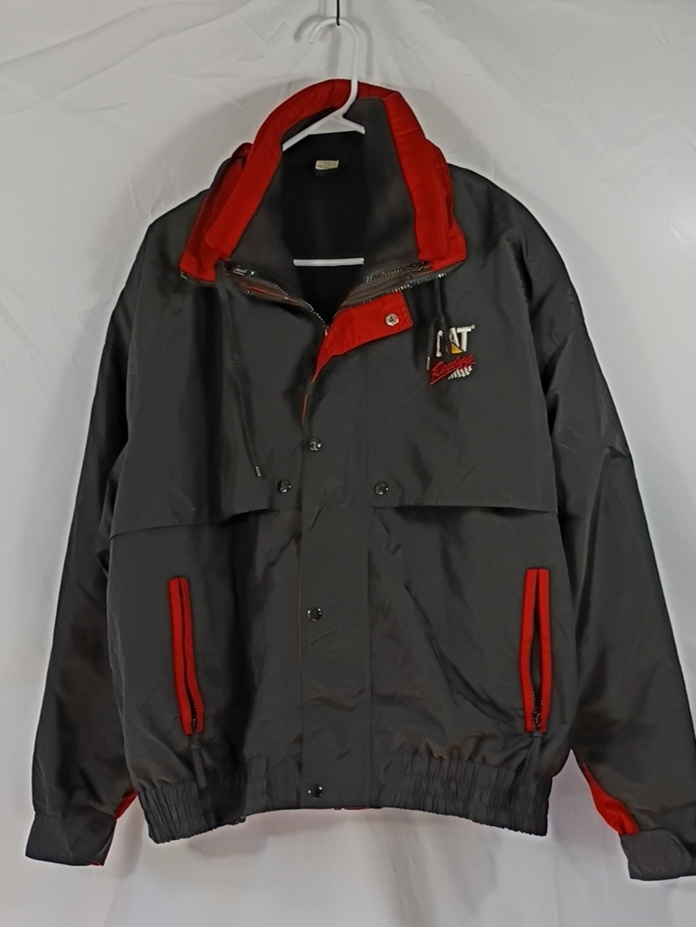 Vintage Turning Point CAT Racing Mens Size XXL Convertible Fleece Lined Jacket